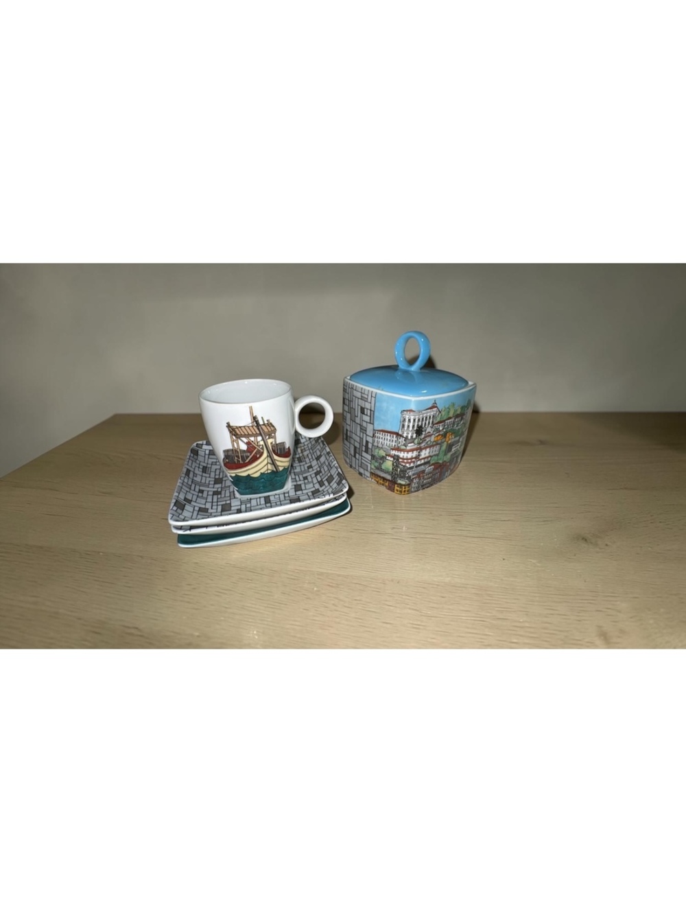 5 piece Vista Alegre Alma do Porto & Espresso/Coffee Cup & Saucer Barco Rebelo